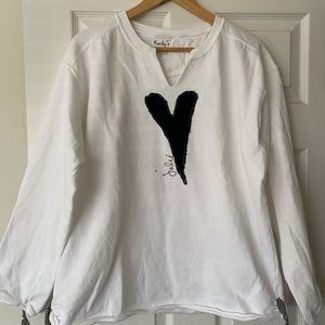 Kunky’s sweatshirt. Wearable art!